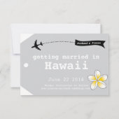 Hawaii reis thema Bagage Label Save the Date (Achterkant)