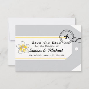 Hawaii reis thema Bagage Label Save the Date