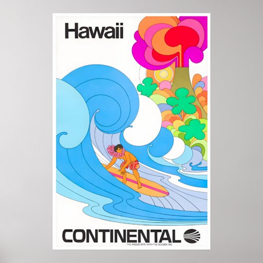 Hawaii Reisposter Continentaal Kunstprint Poster (Voorkant)