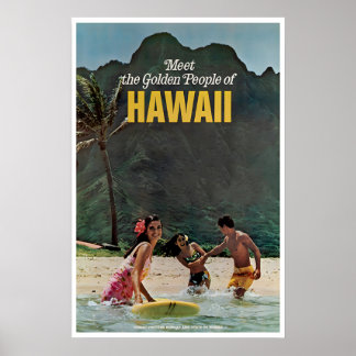 Hawaii Reisposter Hawaiaanse Kunst Retro Surfprint Poster