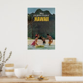 Hawaii Reisposter Hawaiaanse Kunst Retro Surfprint Poster (Keuken)