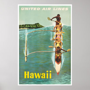 Hawaii Reisposter Hawaiaanse Surfprint Stan Poster