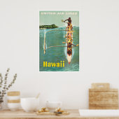 Hawaii Reisposter Hawaiaanse Surfprint Stan Poster (Keuken)