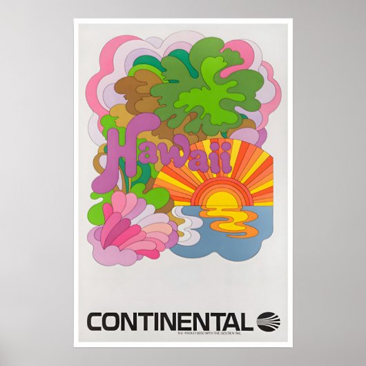 Hawaii Reisposter Hawaiiaanse Kunst Continentaal Poster (Voorkant)