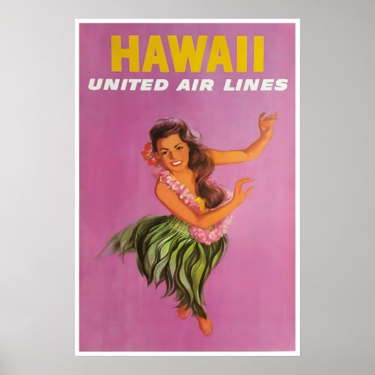 Hawaii Reisposter Kunst Hula Danser Verenigde Prin Poster (Voorkant)