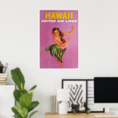 Hawaii Reisposter Kunst Hula Danser Verenigde Prin Poster (Thuiskantoor)