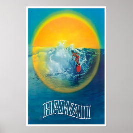 Hawaii Reisposter Surfing Kunst Hawaiaanse Prin Poster