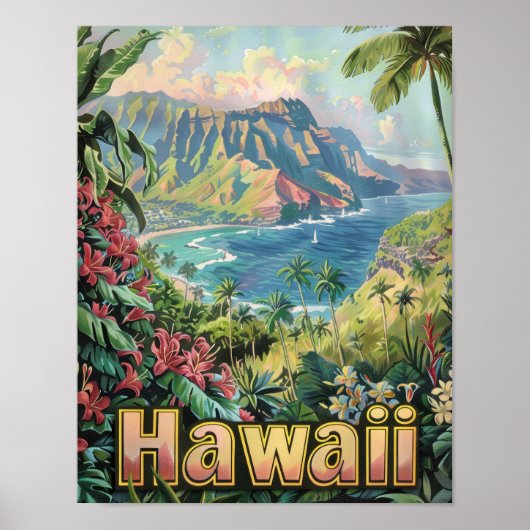 Hawaii Reizen Poster Art Print Poster (Voorkant)