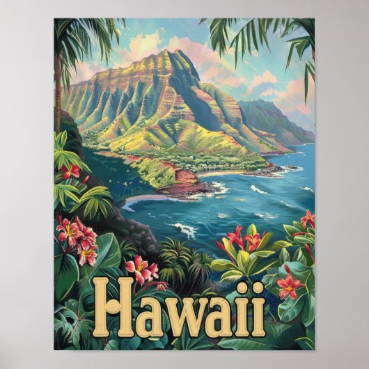 Hawaii Reizen Poster Art Print Poster (Voorkant)
