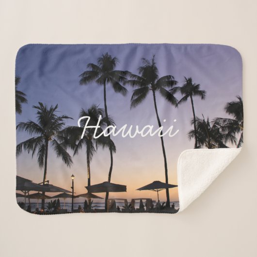 Hawaii resort sunset sherpa deken (Voorkant (horizontaal))