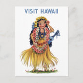  Hawaii Retro Hula Dancer Travel Briefkaart (Voorkant)
