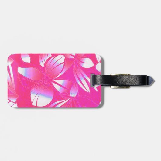Hawaii Retro Print Pink Bagagelabel (Achterkant horizontaal)