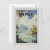 Hawaii Retro Reizen Vaar Weg Briefkaart (Voorkant / Achterkant)