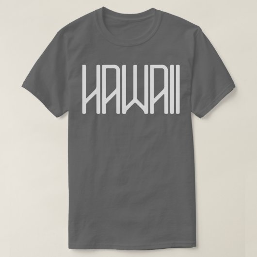 Hawaii Retro Witte Tekst T-shirt (Design voorkant)