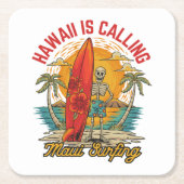 Hawaii roept Maui surfen eiland vibes Kartonnen Onderzetters (Voorkant)