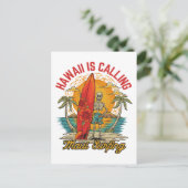 Hawaii roept Maui surfen eiland vibes op Feestdagenkaart (Staand voorkant)