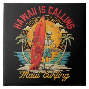 Hawaii roept Maui surfen eiland vibes Tegeltje