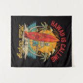 Hawaii roept Maui surfen eiland vibes Wandkleed (Voorkant (horizontaal))
