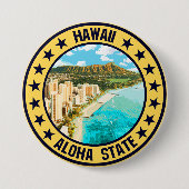 Hawaii Ronde Button 7,6 Cm (Voorkant)