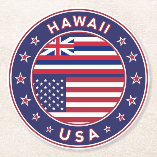 Hawaii Ronde Kartonnen Onderzetter (Voorkant)