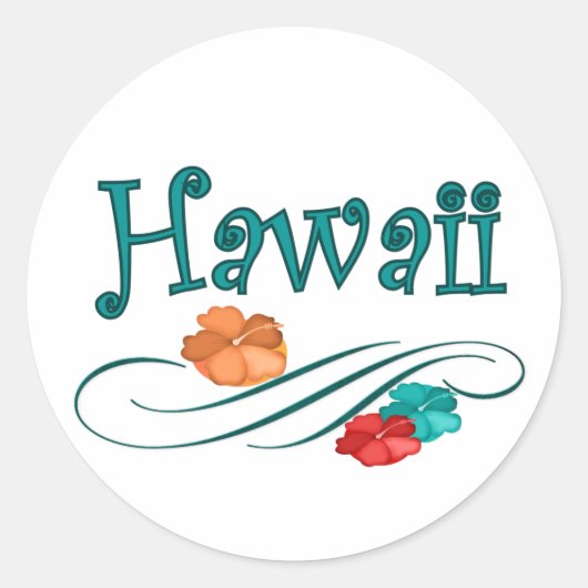 Hawaii Ronde Sticker (Voorkant)