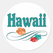 Hawaii Ronde Sticker (Voorkant)