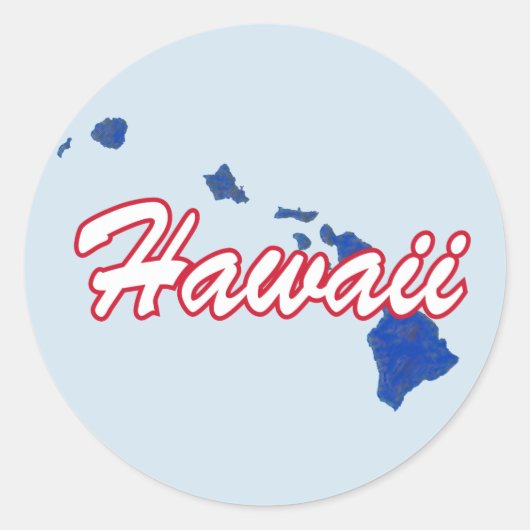 Hawaii Ronde Sticker (Voorkant)