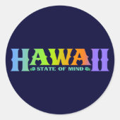 Hawaii Ronde Sticker (Voorkant)