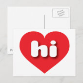 Hawaii rood hart - Ik hou van hem Briefkaart (Voorkant / Achterkant)