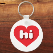 Hawaii rood hart - Ik hou van hem Sleutelhanger (Voorkant)