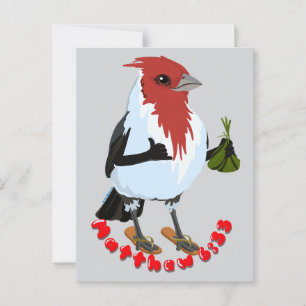 HAWAII ROOD KUIFKARDINAAL—Bijbelvers Briefkaart