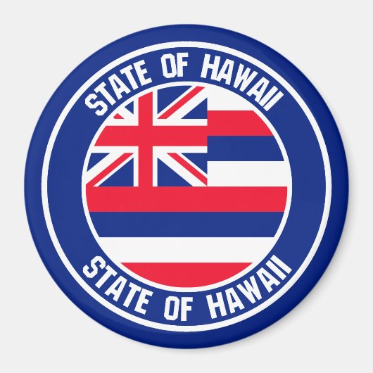Hawaii Round Emblem Magneet (Voorkant)