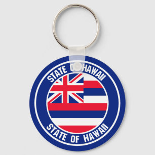 Hawaii Round Emblem Sleutelhanger