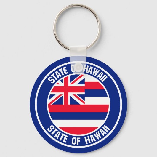 Hawaii Round Emblem Sleutelhanger (Voorkant)