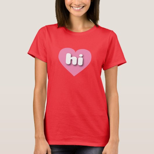 Hawaii roze hart - Ik hou van hem T-shirt (Voorkant)