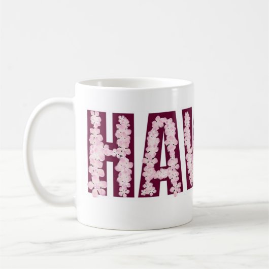 Hawaii roze lei bloem koffie mok (Links)