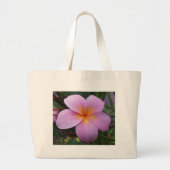 Hawaii Roze Plumeria Bloem Grote Tote Bag (Voorkant)