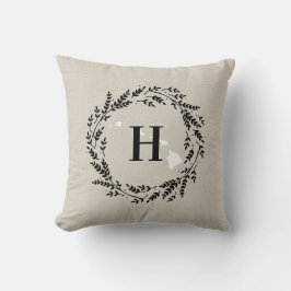 Hawaii rustieke krans monogram Sierkussen