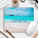 Hawaii Sandy Beach Blue Ocean Custom Name Muismat<br><div class="desc">Herinner jezelf aan de frisse zoutgeur van de oceaanlucht wanneer je deze prachtige levendige fotografie gebruikt gepersonaliseerde naam mousepad. Uitademen en verkennen van de eenzaamheid van een leeg Hawaïaans strand. Maakt een geweldig cadeau voor iemand speciaal! Typ gewoon de naam van uw keuze en u kunt deze muismat gemakkelijk personaliseren....</div>