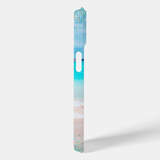 Hawaii Sandy Beach Ocean Blue Gold Confetti Naam Case-Mate iPhone Case (Achterkant / Rechts)