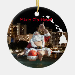 Hawaii Santa- en Hawaii-eilanden Keramisch Ornament