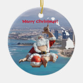 Hawaii Santa en Honolulu Keramisch Ornament (Voorkant)