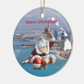 Hawaii Santa en Honolulu Keramisch Ornament (Links)