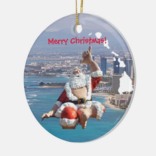 Hawaii Santa en Honolulu Keramisch Ornament (Links)