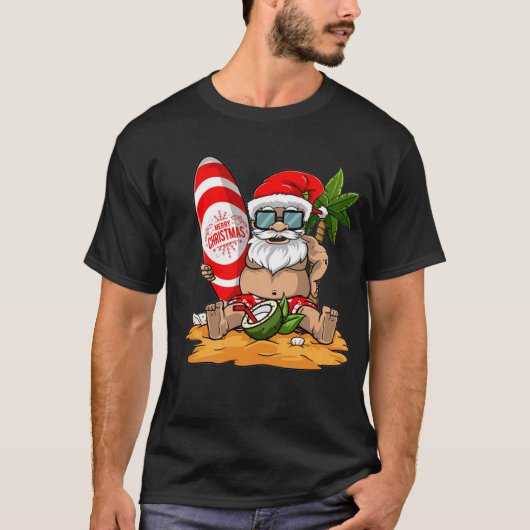 Hawaii Santa Funny kerstcadeau T-shirt (Voorkant)
