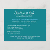Hawaii Save The Date (aqua oceaan) Aankondigingskaart (Achterkant)