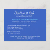 Hawaii Save The Date (hemelsblauw) Aankondigingskaart (Achterkant)