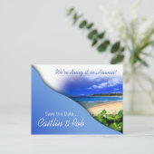 Hawaii Save The Date (hemelsblauw) Aankondigingskaart (Staand voorkant)