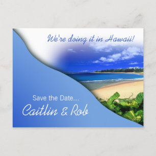 Hawaii Save the Date (sky blue) Aankondigingskaart