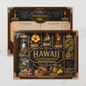 Hawaii-schaduwdoos 3D figuur staat Briefkaart (Voorkant / Achterkant)